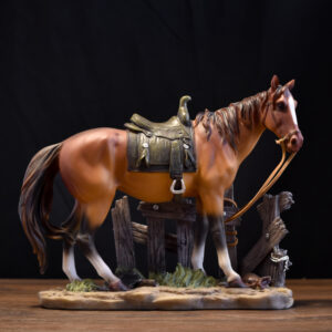 low cost craft supplies that it is one brown horse tied to the fence