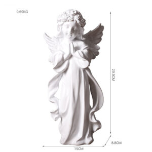 white angels for crafts,Close your eyes and put your hands together，size is 15*8.8*29.5cm and 0.69kg