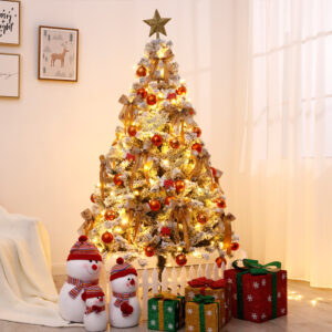 The glowing artifical christmas tree