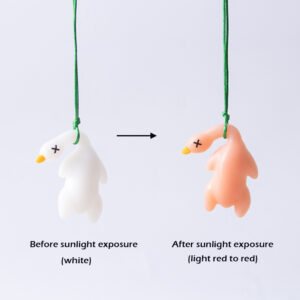 two ducks ornaments,After exposure to the sun, it changes from white to red
