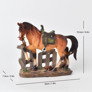 cheap arts and crafts,a resin brown horse ornament,size is 6.4*7.8*2.9 inch